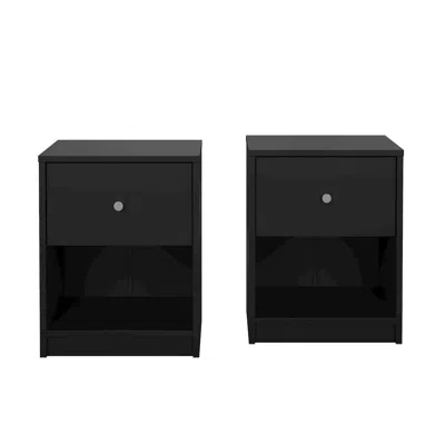 Tvilum Portland 1 Drawer Nightstand - Set Of 2, Black