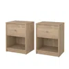 Tvilum Portland 1 Drawer Nightstand - Set Of 2, Jackson Hickory