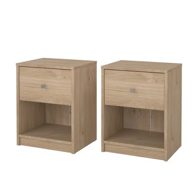 Tvilum Portland 1 Drawer Nightstand - Set Of 2, Jackson Hickory