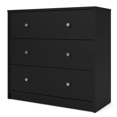 Tvilum Portland 3 Drawer Chest, Black