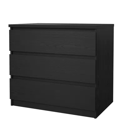 Tvilum Scottsdale 3 Drawer Chest, Black Woodgrain