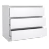 Tvilum Scottsdale 3 Drawer Chest, White High Gloss In White