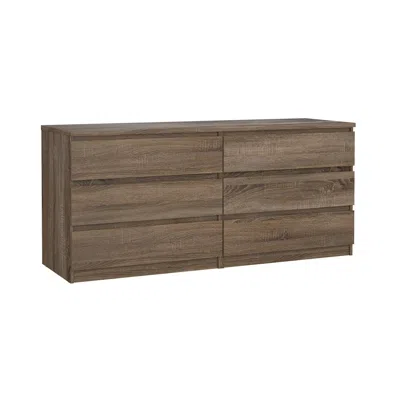 Tvilum Scottsdale 6 Drawer Double Dresser, Truffle Oak