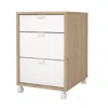 Tvilum Sign 3 Drawer Mobile Cabinet, Jackson Hickory/white