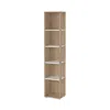 Tvilum Sign Open Narrow 5 Shelf Boockase, Jackson Hickory/white