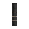 Tvilum 80.59" Wood 5 Shelf Narrow Bookcase In Black