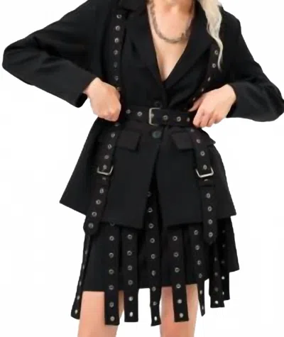 Tw-3 Blazer With Grommet Belt Detail In Black