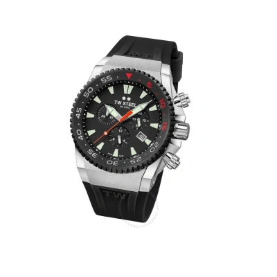 Tw Steel Ace Diver 2019 Chronograph Quartz Black Dial Men's Watch Ace401 In Metallic