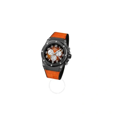 Tw Steel Ace Genesis Chronograph Quartz Orange Dial Men's Watch Ace133 In Black