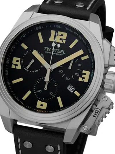 Pre-owned Tw Steel Tw-steel Tw1111 Canteen Chronograph Mens Watch 46mm 10atm