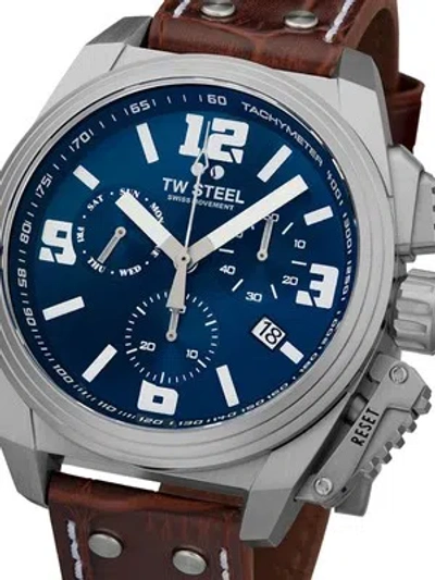 Pre-owned Tw Steel Tw-steel Tw1113 Canteen Chronograph Mens Watch 46mm 10atm
