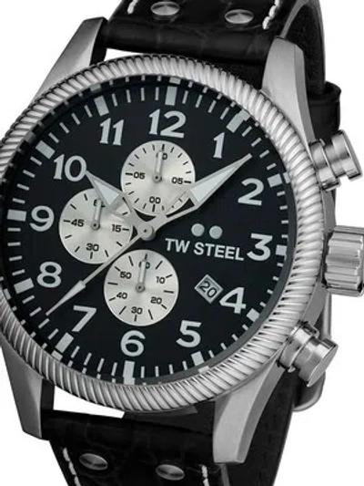 Pre-owned Tw Steel Tw-steel Vs110 Volante Chronograph 48mm 10atm
