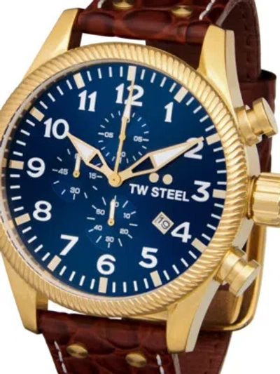 Pre-owned Tw Steel Tw-steel Vs114 Volante Chronograph 48mm 10atm