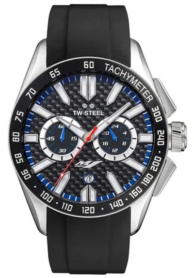 Pre-owned Tw Steel Yamaha Factory Racing Chrono Steel Rubber Date Quartz Mens Watch Gs2