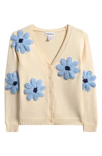 Tween Diva Kids' 3d Flower Cardigan In Multi