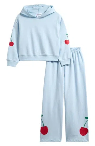 Tween Diva Kids' Cherry Hoodie & Sweatpants Set In Brown