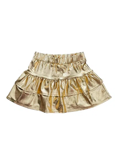 Tweenstyle Kids' Girl's Metallic Ruffle Skirt In Gold