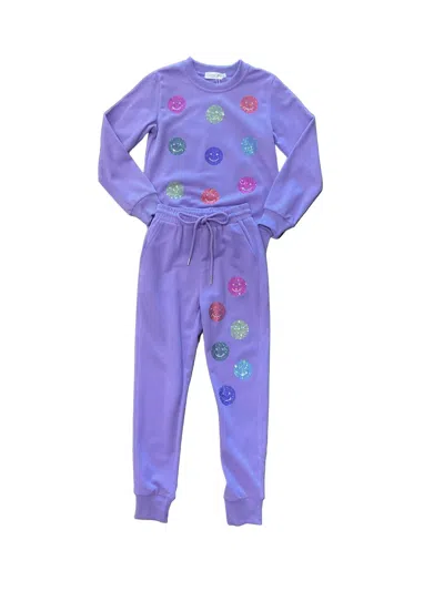 Tweenstyle Kids' Girl's Sequin Smiles Set In Purple