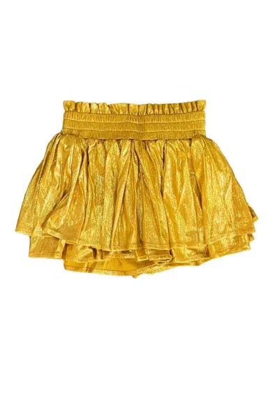 Tweenstyle Kids' Girl's Shimmer Plisse Skort In Gold