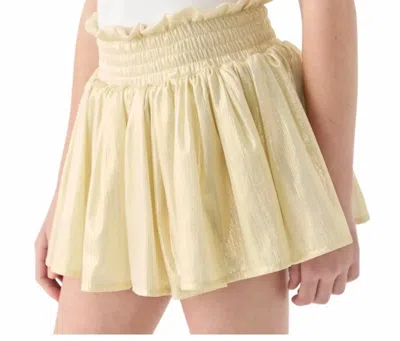 Tweenstyle Kids' Girls Plisse Shine Skort In Metallic Gold In Multi