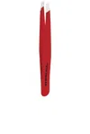 Tweezerman Stainless Steel Slant Tweezer Red In Signature Red