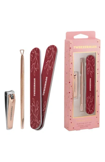 Tweezerman Vintage Rose Manicure Gift Set $23.50 Value In Pink