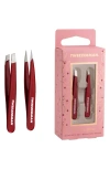 Tweezerman Vintage Rose Micro Mini Tweezer Set $16 Value In Pink