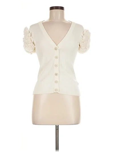Pre-owned Twelve By Twelve Short Sleeve Top Ivory Sweetheart Neckline Tops In White