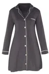 Twelve Eighty Eight Adelina Long Sleeve Sleeve Sleepshirt In Light Charcoal