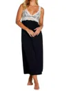 Twelve Eighty Eight Alissa Tank Long Gown In Black - Ivory Lace