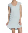 Twelve Eighty Eight Amber Short Sleeve Sleepshirt In Blue Pearl