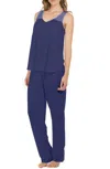 Twelve Eighty Eight Amber Tank Top Full Length Pant Pajama Set In Pacific Blue