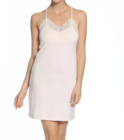 Twelve Eighty Eight Anais Split Racerback Chemise In Heavenly Rose In White