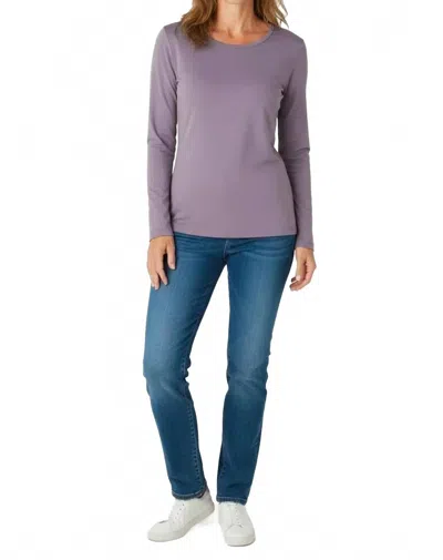 Twelve Eighty Eight Beyond The Basics Long Sleeve Crew Neck Tee In Heritage In Purple