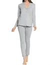 Twelve Eighty Eight Brenda Long Sleeve Pajama Set In Heather Gray