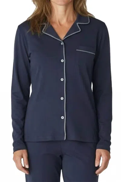 Twelve Eighty Eight Brenda Long Sleeve Pajama Set In Steel Blue
