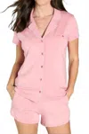 Twelve Eighty Eight Brenda Short Pajama Set In Silky Rose In Pink