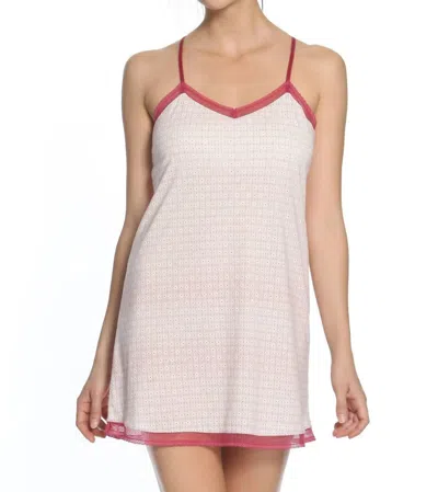 Twelve Eighty Eight Bridgette Racerback Chemise In Red Geometric Print In Neutral