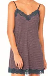 Twelve Eighty Eight Bridgette Spaghetti Strap Chemise In Burgundy Geometric Print