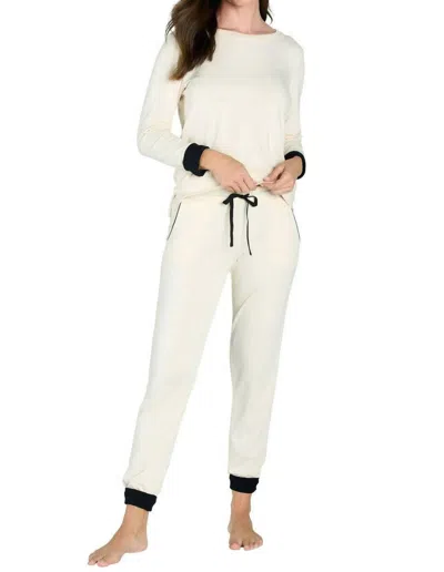 Twelve Eighty Eight Calypso Long Sleeve Loungewear Set In Almond