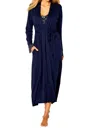 Twelve Eighty Eight Coco Long Robe In Deep Sea