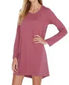 Twelve Eighty Eight Elyse Long Sleeve Sleepshirt In Rosewood