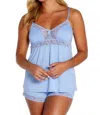 Twelve Eighty Eight Eva Spaghetti Strap Camisole, Boxer Pajama Set In White Polka Dot
