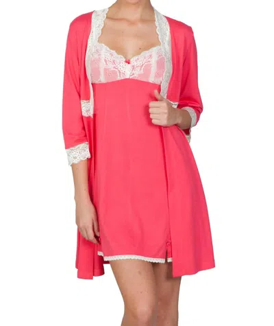 Twelve Eighty Eight Giselle Double Spaghetti Strap Babydoll In Rouge In Pink