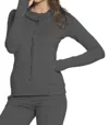 Twelve Eighty Eight Laguna Cowl Neck Pullover Top In Heather Charcoal In Green