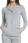 Twelve Eighty Eight Laguna Cowl Neck Pullover Top In Heather Grey In Gray