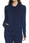 Twelve Eighty Eight Laguna Long Sleeve Cowl Neck Pullover In Midnight Blue In Blue