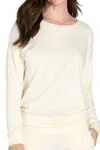 Twelve Eighty Eight Laguna Relaxed Long Sleeve Pullover In Almond In Neutral