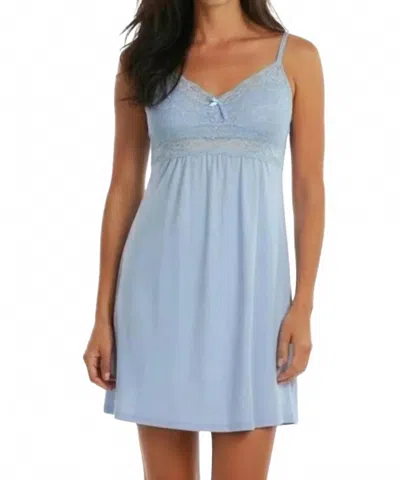 Twelve Eighty Eight Leslie Spaghetti Strap Chemise In Chambray In Blue