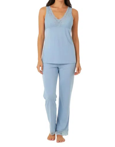 Twelve Eighty Eight Leslie Tank Camisole Pajama Set In Chambray In Blue